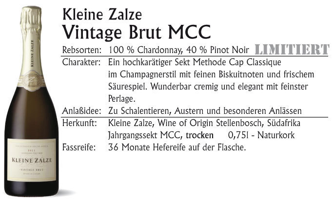 Kleine Zalze Sekt MCC Vintage Brut 2015