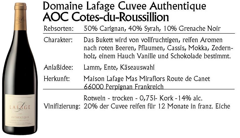 Domaine Lafage Cuvee Authentique AOC 2019