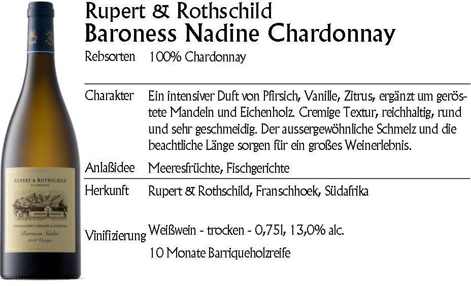 Rupert & Rothschild Baroness Nadine Chardonnay 2019