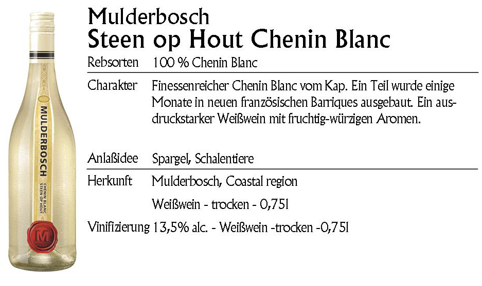 Mulderbosch Steen op Hout Chenin Blanc 2019