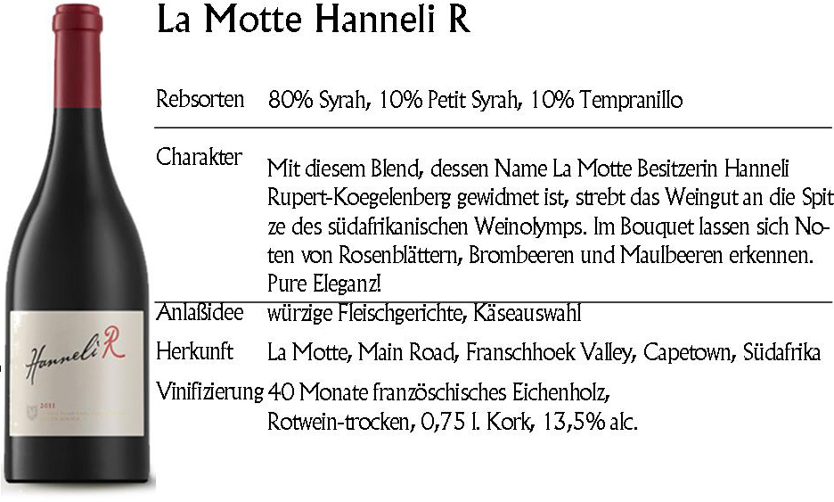 La Motte Hanneli R 2013 in 1er Holzkiste