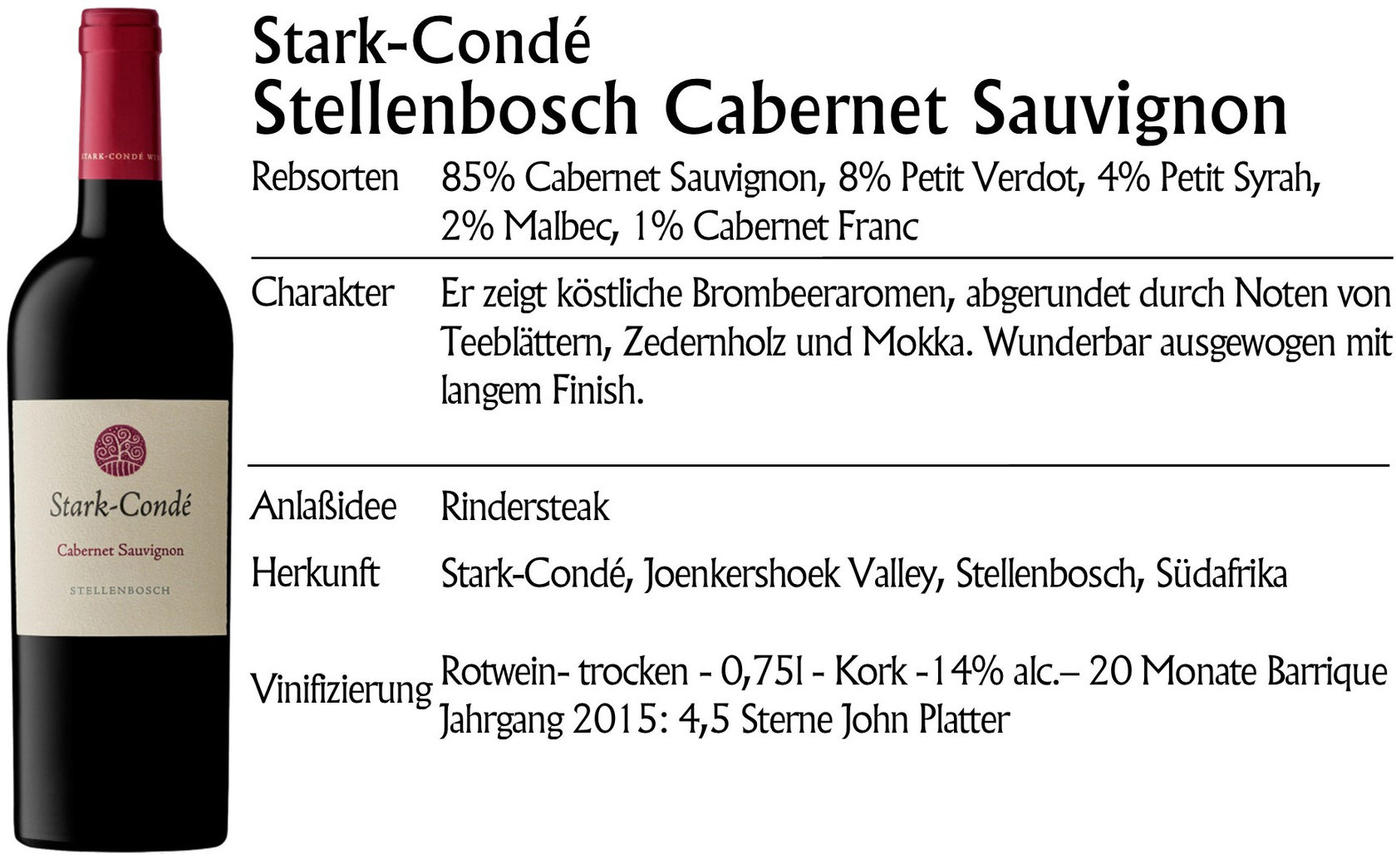 Stark-Condé Stellenbosch Cabernet Sauvignon 2018