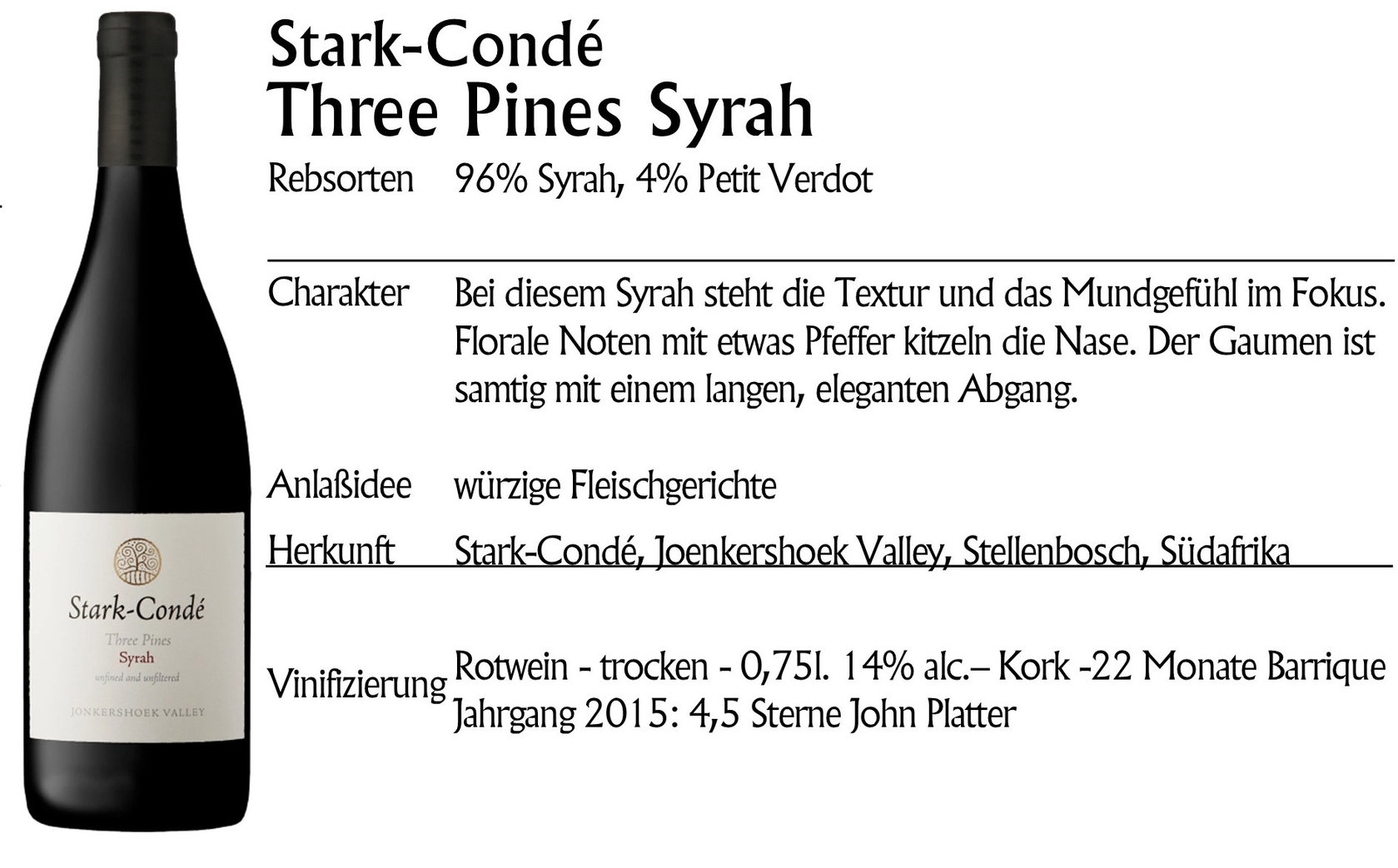 Stark-Condé Three Pines Syrah 2017
