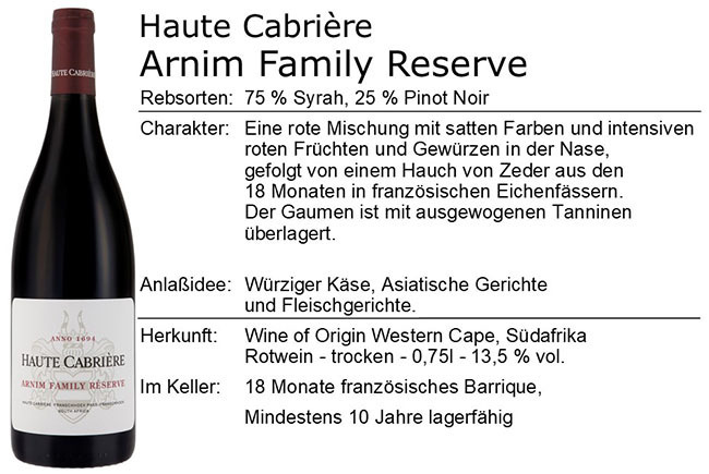 Haute Cabriere Arnim Family Reserve 2018