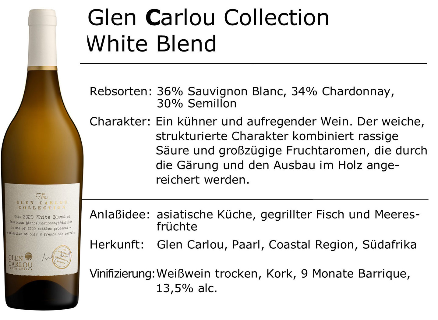 Glen Carlou Collection White Blend 2020 -limitiert-