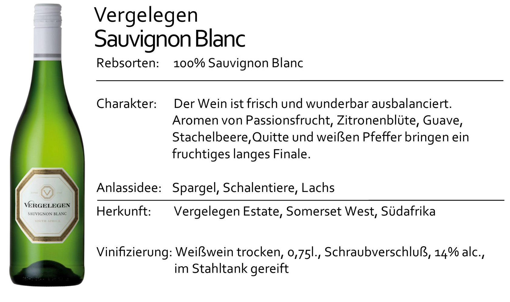 Vergelegen Sauvignon Blanc 2020