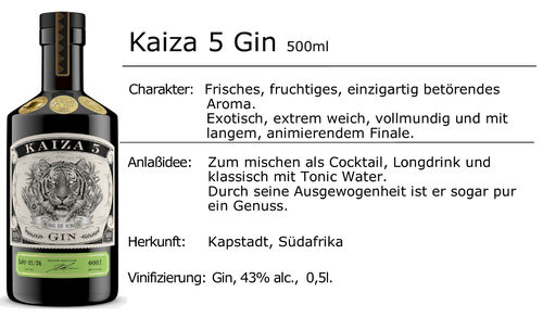Kaiza 5 Gin 0,5l.