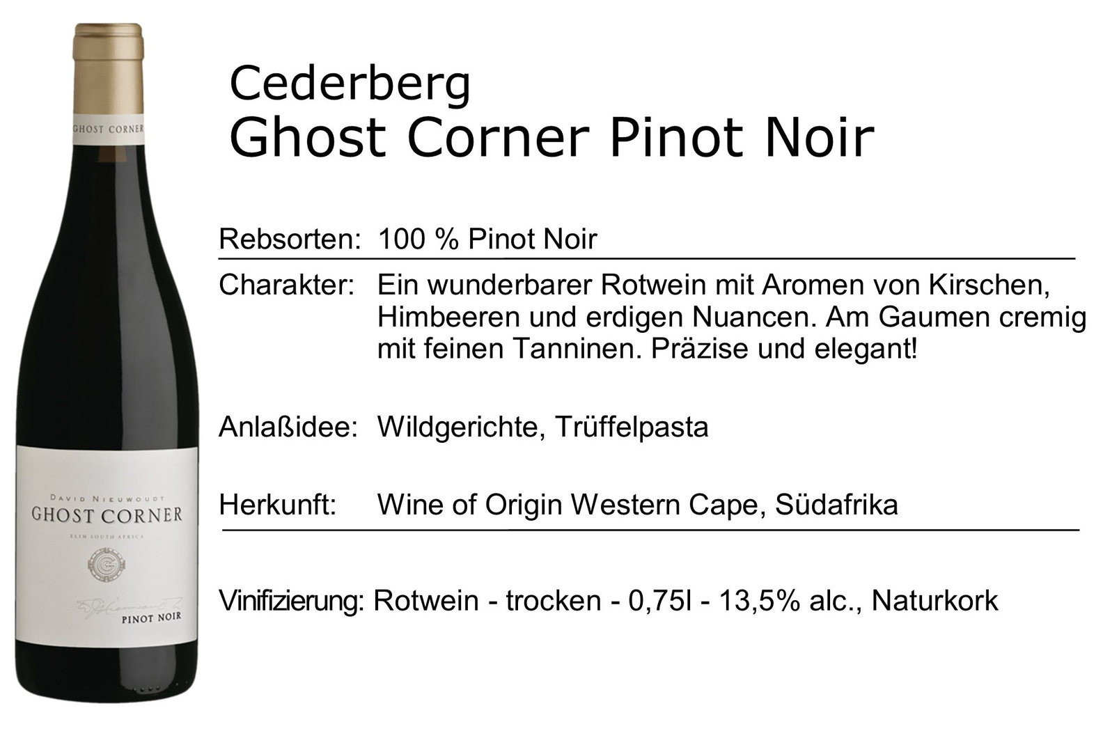 Cederberg Ghost Corner Pinot Noir 2018