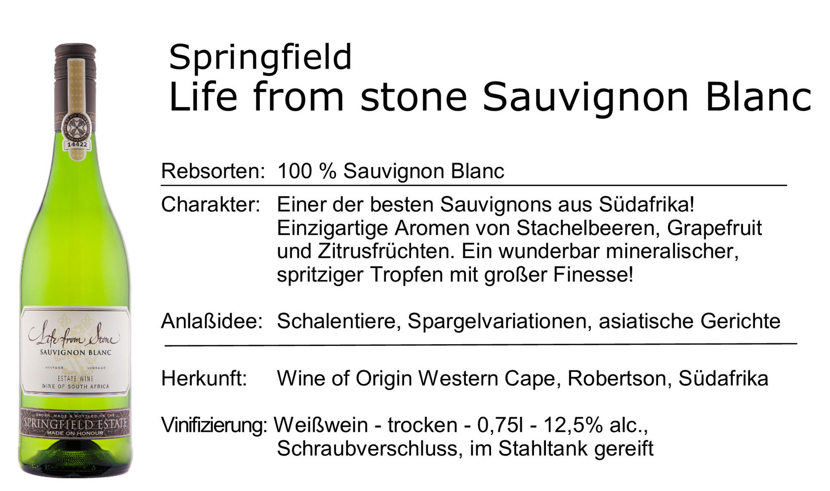 Springfield Life from stone Sauvignon Blanc 2021